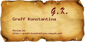 Greff Konstantina névjegykártya